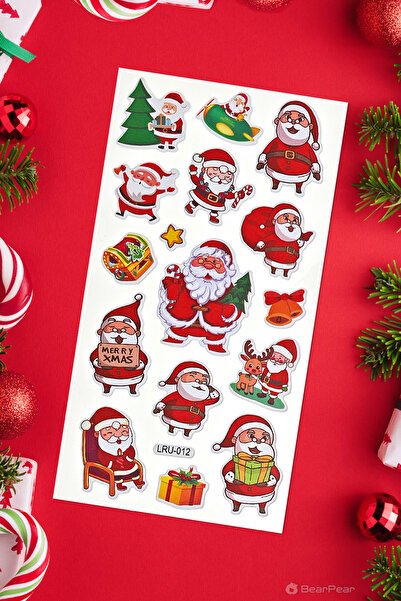 BP Tattoo Noel Baba Yılbaşı Çıkartmaları Kabartmalı Sticker Set Noel