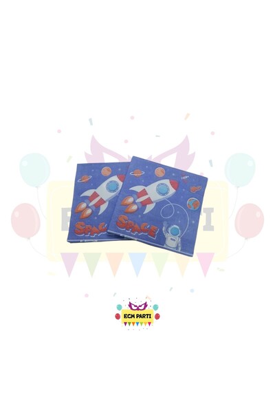 ECM PARTI Cosmic Space Themed Printed 20 Pcs Napkin - Birthday Party Set Supplies