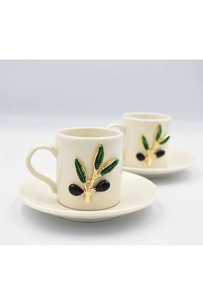 Sillage Home 2-Piece Olive Branch Cup, 2-Person Cup Set