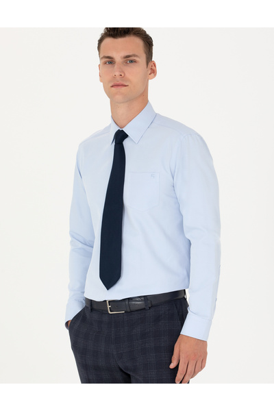 Pierre Cardin Açık Mavi Regular Fit Uzun Kollu Basic Gömlek 50277764-VR003