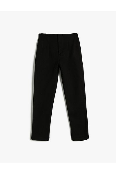 Koton Ribbed Trousers Cotton with Elastic Waist