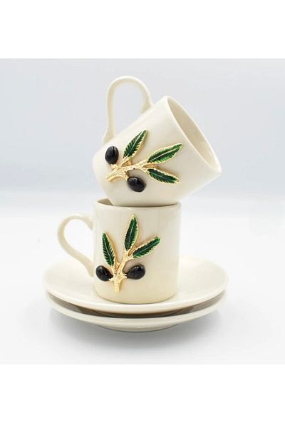 Sillage Home 2-Piece Olive Branch Cup, 2-Person Cup Set