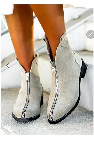 VİNİCCİ AYAKKABI HAKİKİ DERİ SÜET, TAŞ RENGİ BOT