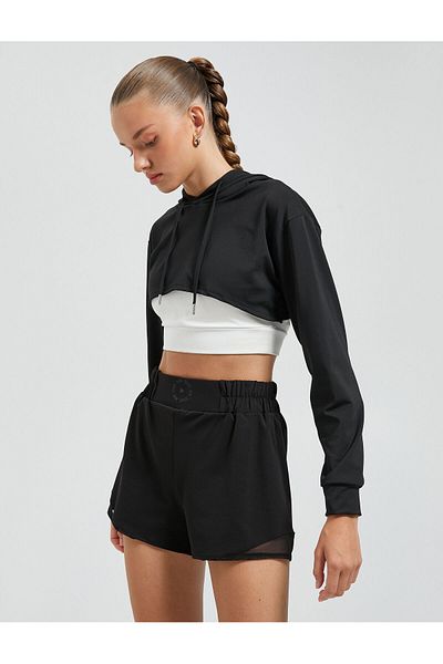 Koton Pantaloni scurți sport cu talie înaltă și detaliu din tul elastic