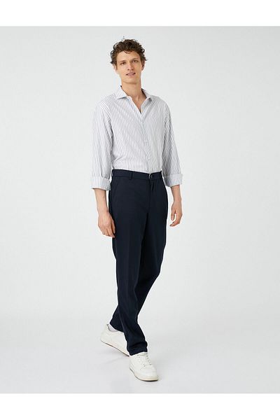 Koton Classic Trousers Slim Fit Buttoned with Pocket Detail