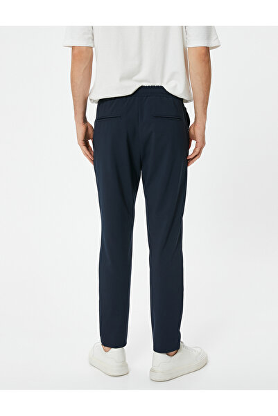 Koton Fabric Trousers with Lace Waist Slim Fit Pocket Detail