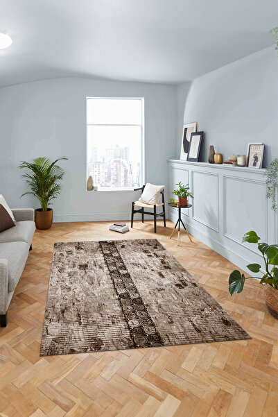 Viyana Home Modern Dijital Kaymaz Taban Taş Desen Yıkanabilir Yolluk Mutfak Salon Halısı