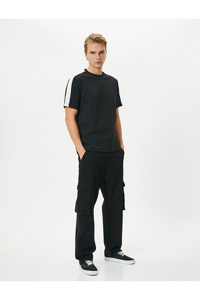 Koton Crew Neck Thick Grammed T-Shirt Stripe Detailed Short Sleeve