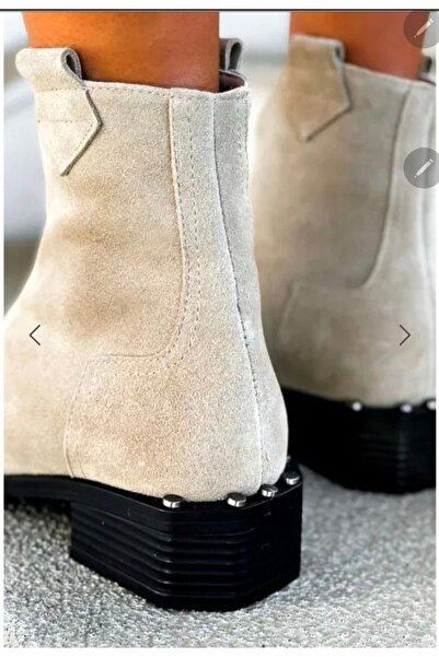 VİNİCCİ AYAKKABI HAKİKİ DERİ SÜET, TAŞ RENGİ BOT