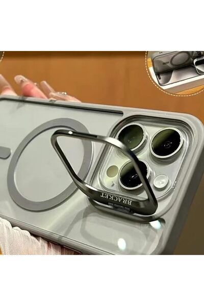 emybox İphone 12 Promax Kamera Korumalı Stantlı Magsafe Destekli Lens Koruyucu Hediye Telefon Kılıf