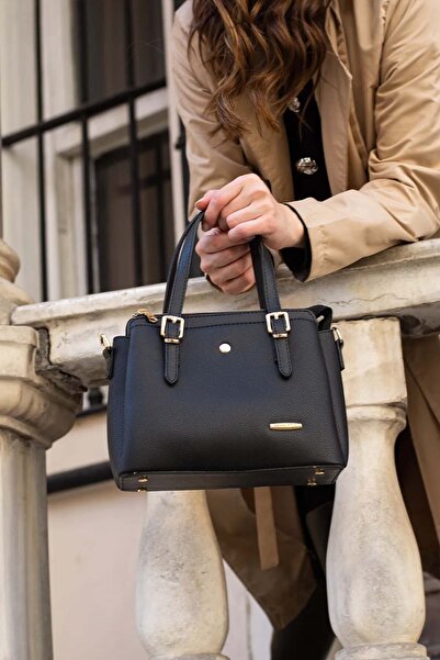 Lifonbag Curea lungă pentru femei, cu 4 compartimente, geantă de umăr și mână simplă și elegantă, cu accesorii aurii