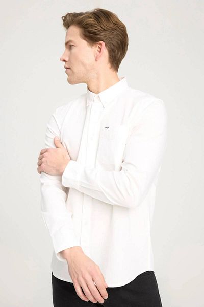 WRANGLER White Regular Fit 100% Cotton Shirt