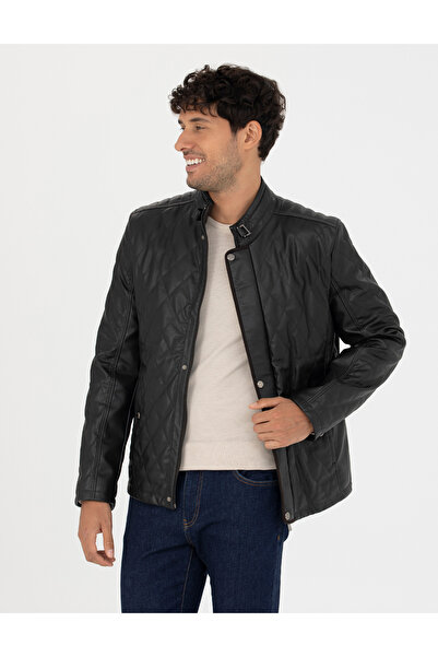 Pierre Cardin Brown Faux Leather Jacket 50280282-400