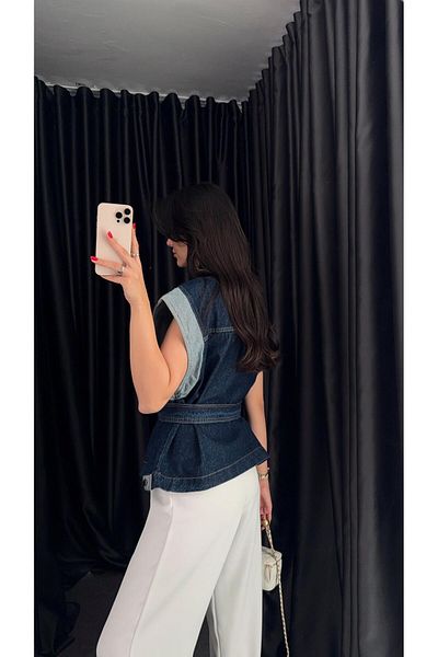 HAZELANNA Design Denim Vest