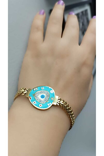 shop 1St Class Steel Does Not Blacken Enameled Turquoise Bracelet