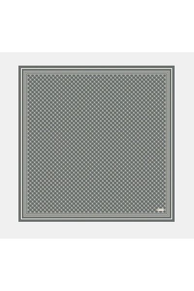 Vakko Φουλάρι Tivil Silk Monogram 37144-γκρι εκρού