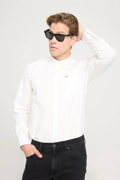 WRANGLER White Regular Fit 100% Cotton Shirt