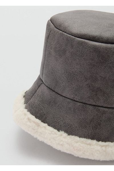 MANGO Woman Crop Wool Bucket Hat