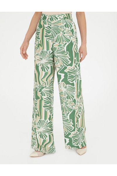 Pierre Cardin Green High Waist Wideleg Pants 50284526 -Vr054