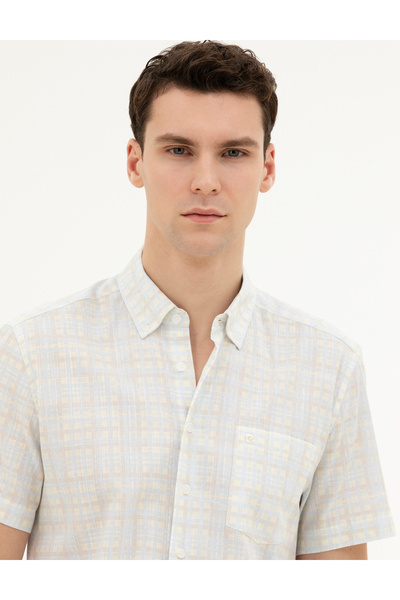 Pierre Cardin Taş Regular Fit Kısa Kollu Gömlek 50284924-VR049