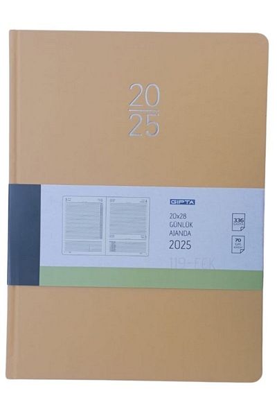 Gıpta Модел 2025 Пластмасова спирала, твърда корица, дневен дневен ред - 20x28 119-ECK