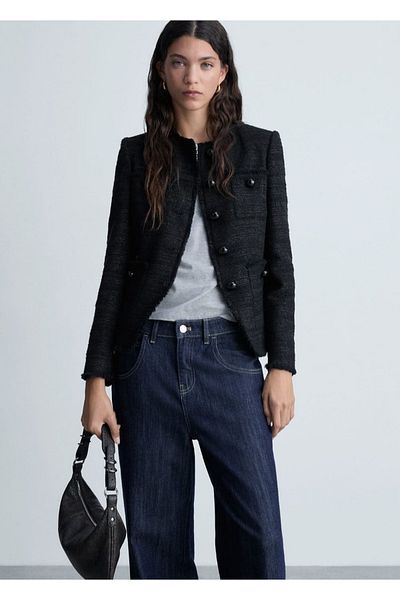 MANGO Woman Tweed jacket with pockets