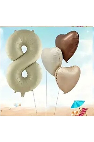 DÜVENCİ TİCARET Σετ με 4 μπαλόνια από αλουμινόχαρτο σε σχήμα καρδιάς