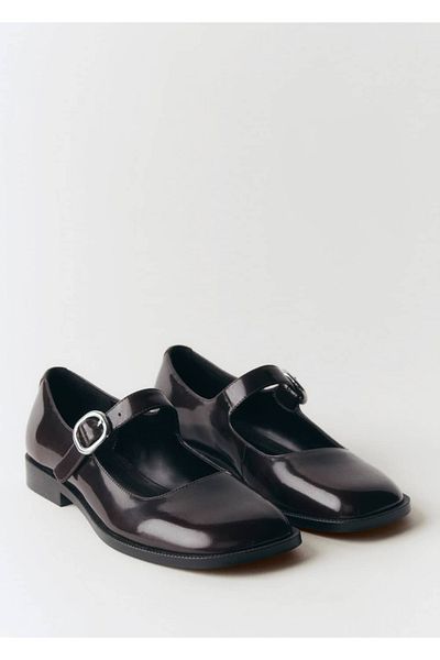 MANGO Woman Buckle Leather Shoes