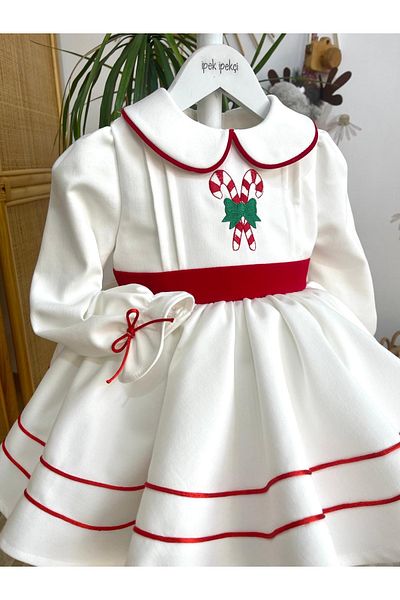 ipek ipekçi White Embroidered Candy Dress - Christmas Dress