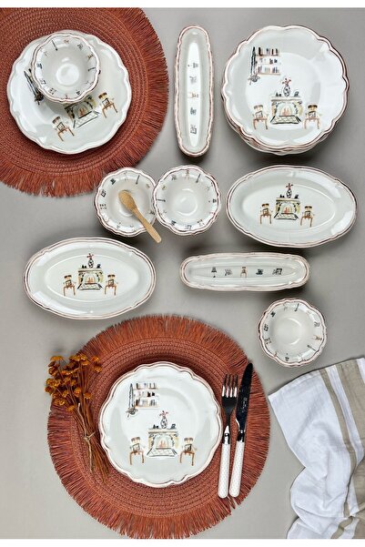 PORSER طقم إفطار فوليا فايلين مكون من 14 قطعة لـ 6 أشخاص - FLY14KAHPRS1059