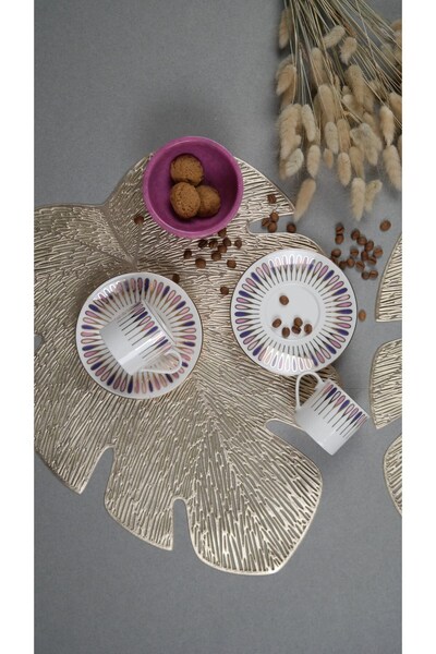 PORSER Pera Purple Coffee Cup Set 80Cc 2 People 4 Pieces