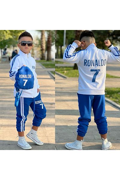 ipekkids Boy Clothing Silk Kits Ronaldo Tracksuit Set - Gift Bag
