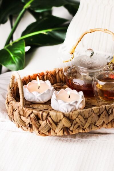 Bernami Pinterest 2 komada modela svećnjaka u obliku bele ruže