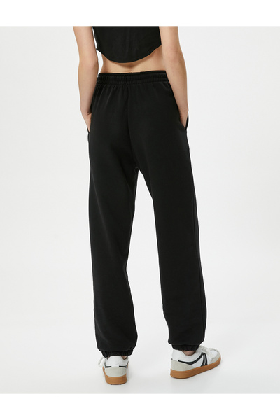 Koton Jogger Eşofman Altı Bağcıklı Normal Bel Üç İplik Şardonlu