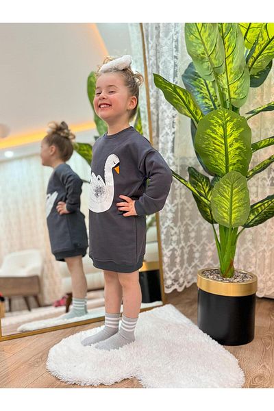 YİGİT BUTİK Rochie de transpirație pentru fete cu imprimeu cu caracter Yigit Boutique