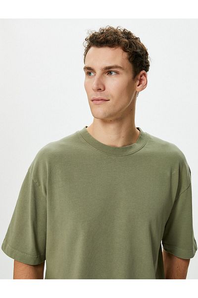 Koton Basic Oversize Βαμβακερό T-Shirt - Crew Neck, Κοντό μανίκι