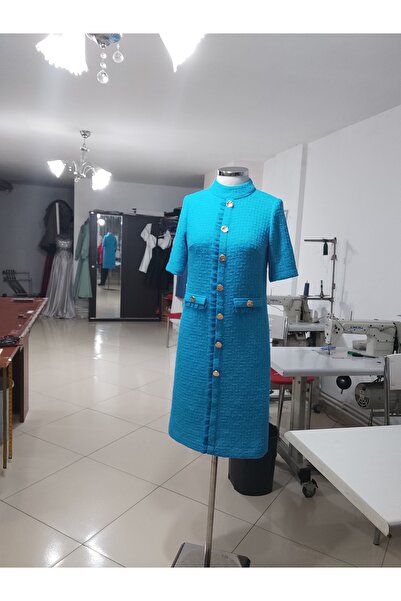 ÖZEL DİKİM Tül detaylı tüvit elbise