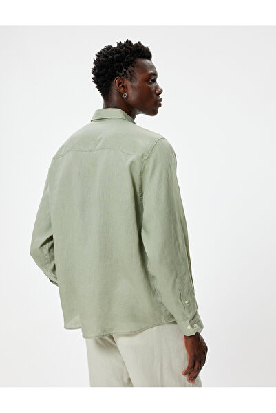 Koton Cămașă de in, guler clasic, mânecă lungă, cu nasturi