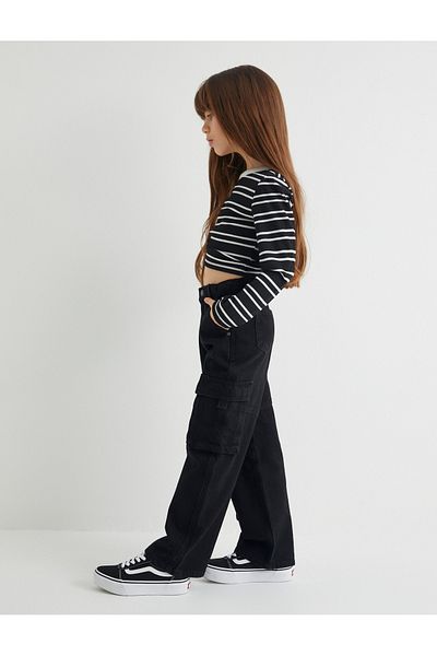 Koton Cargo Jeans Wide Leg Relaxed Cut Cotton