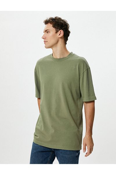 Koton Basic Oversize Βαμβακερό T-Shirt - Crew Neck, Κοντό μανίκι
