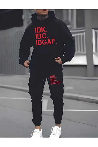 FULL TOLERANCE Idc Printed Black Unisex Oversize Mold Shorks Suit