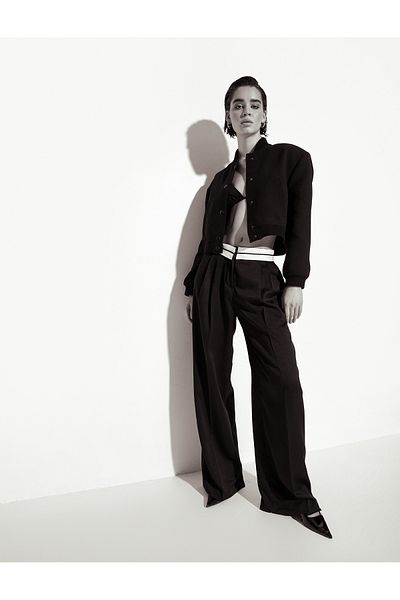 Koton Palazzo Trousers Pocket Waist Detailed Pleated