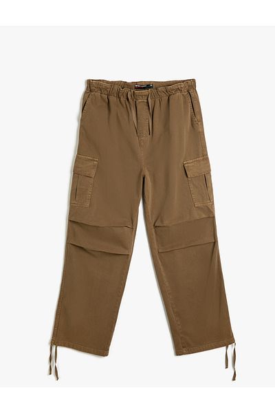 Koton Men's Clothing Parachute Cut Trousers Brown