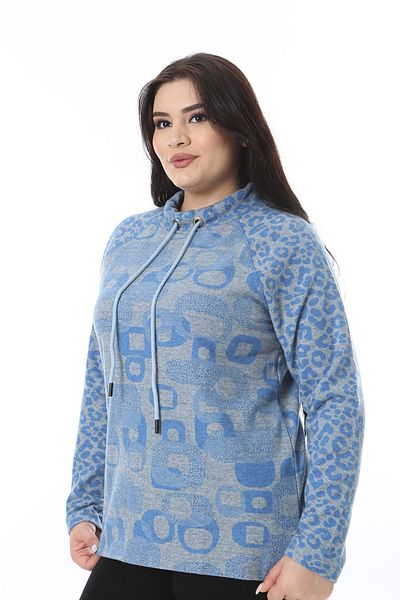 Şans Hanorac raglan cu ochi albastru de mărime mare - 65N38517