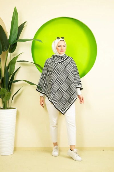 b buhari bykoc women's patterned triangle poncho
