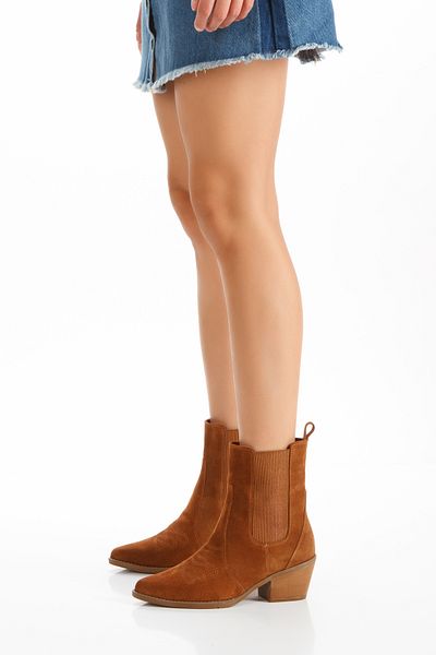 PASSAGE SHOES Γυναικείες γνήσιες δερμάτινες μπότες Western Sugero 5103