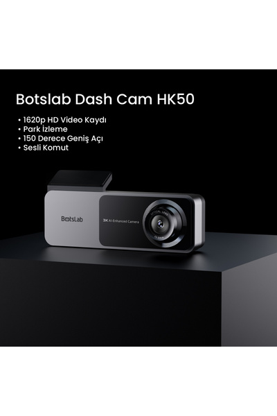 +360 Botslab Hk50 3k Qhd Wifi 150° Ultra Geniş Açı Gece Görüşlü Akıllı Araç Kamera (2025)
