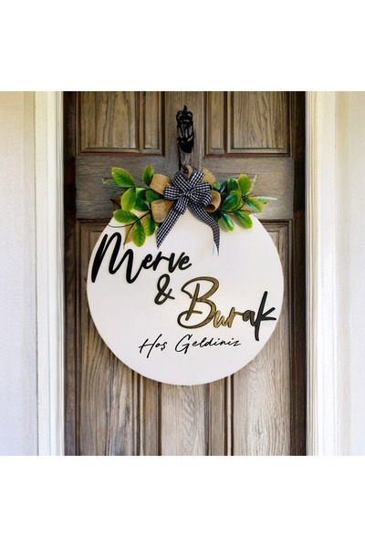 PSAcraft Size Özel Kapı Süsü Ev Hediyesi Isme Özel 30 X 30 Cm