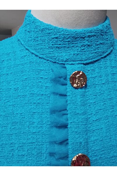 ÖZEL DİKİM Tül detaylı tüvit elbise