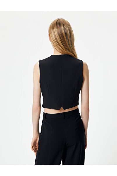 Koton Kruvaze Yelek Düğmeli V Yaka